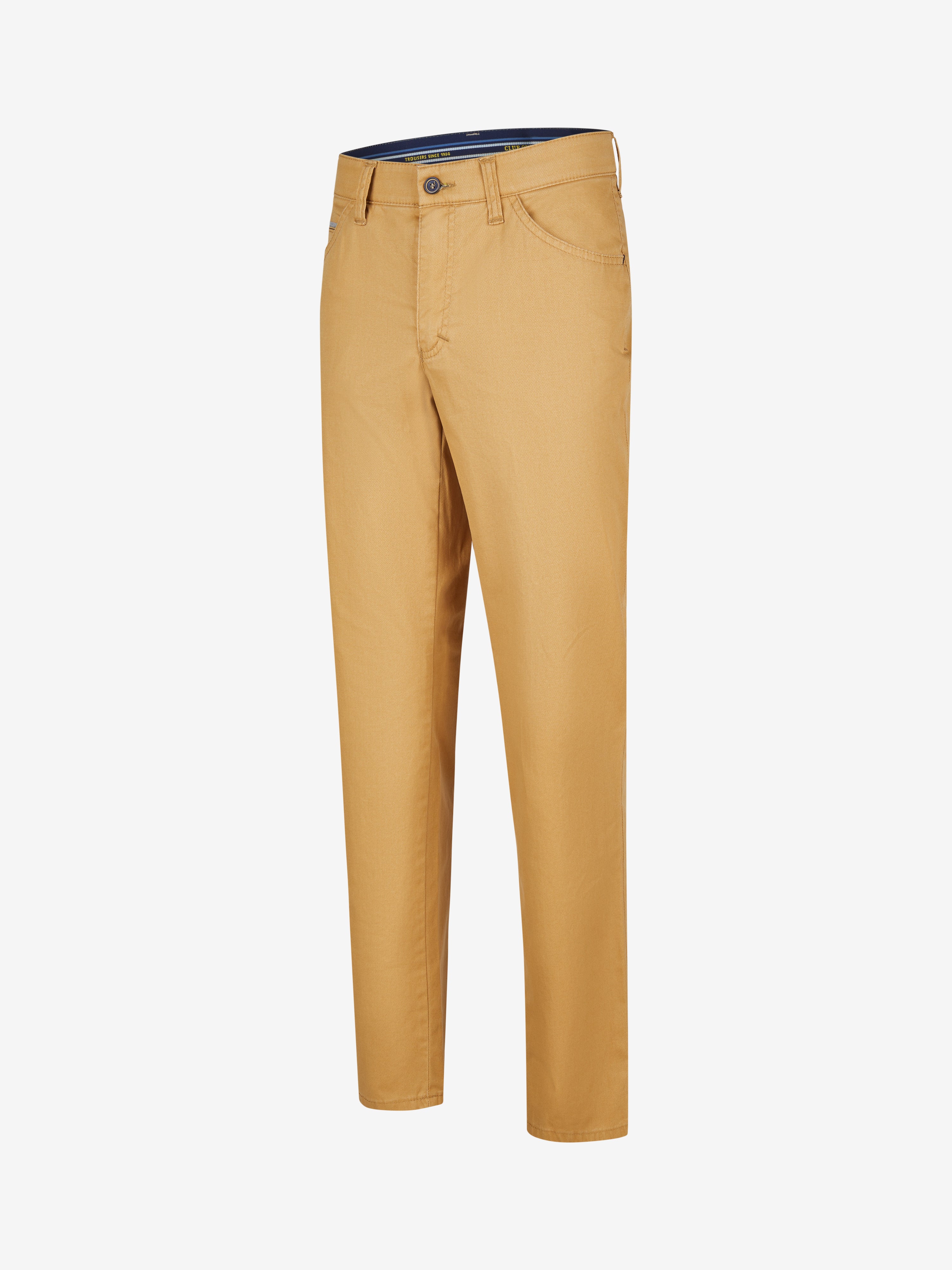 Helle gelbe Frauenhose MARVIN 7907 von Club of Comfort mit regulärer Passform, Swing-Pockets, elastischem Comfortbund, Hemdstopper, Münztasche mit Kontrast, aus hochelastischer High Stretch-Baumwolle, waschbar, Frühjahr/Sommer, Made in Green by Oeko-Tex.